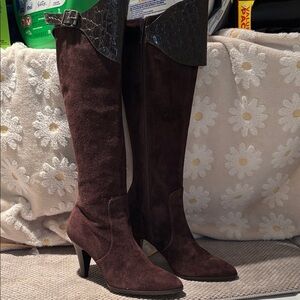 Max de Carlo Dark Brown Over the Knee Boots